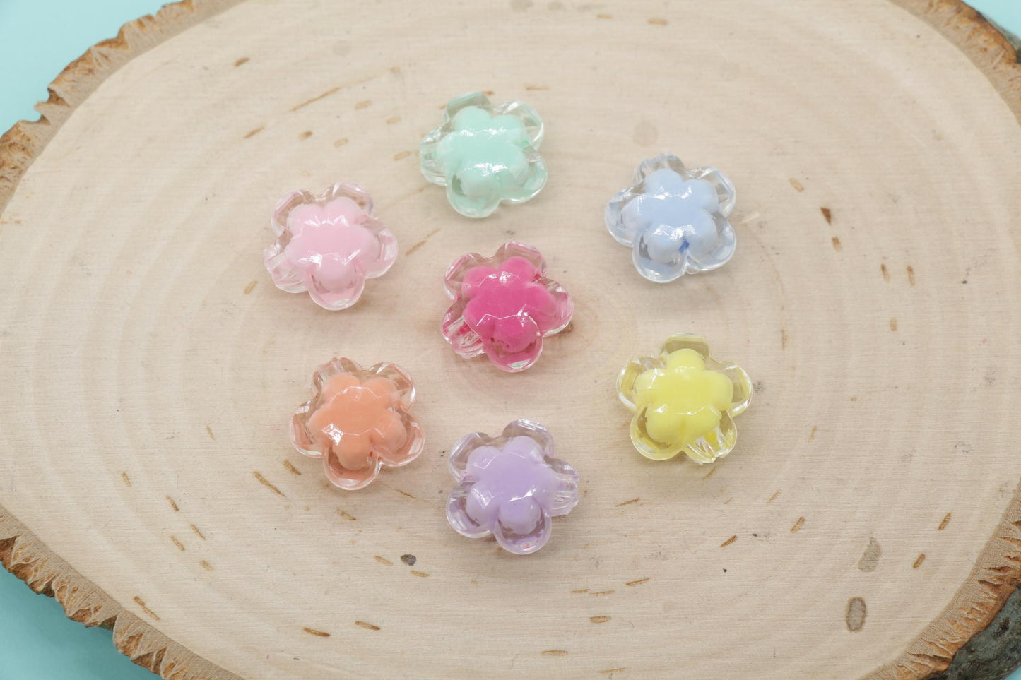 Mix Flower Beads, Multicolor Flower Beads, Flower Chunky Beads, Acrylic Beads, Bracelet Making Jewelry Finding #1896