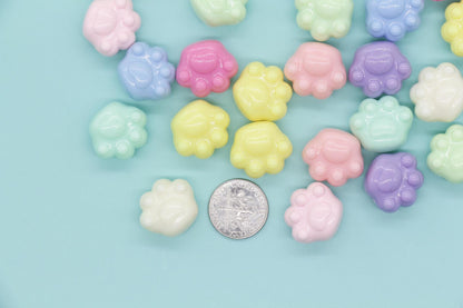 Paw Beads, Chunky Paw Beads, Mixed Beads, Chunky Beads, Large Hole Beads, Beads for Bracelets