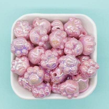 Iridescent Paw Beads, Paw AB beads, Chunky Paw Beads, Mixed Beads, Chunky Beads, Large Hole Beads, Beads for Bracelets