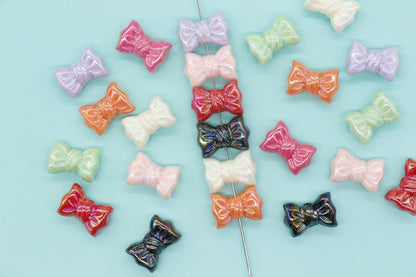 Iridescent Bow Beads, Bow AB beads, Mixed Beads, Chunky Beads, Large Hole Beads, Beads for Bracelets, Beads for Pen