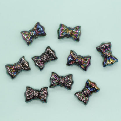 Iridescent Bow Beads, Bow AB beads, Mixed Beads, Chunky Beads, Large Hole Beads, Beads for Bracelets, Beads for Pen