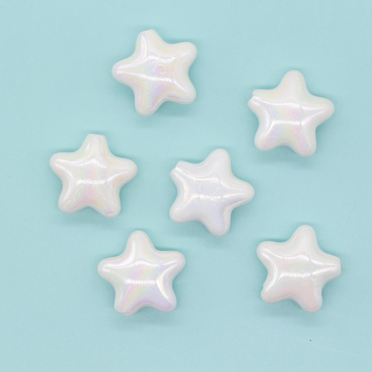 21 x 20mm Iridescent Acrylic Star Beads