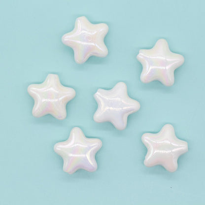 Chunky Star Beads, Iridescent Star Beads, Star AB Beads, Large Hole Beads, Beads for Bracelets
