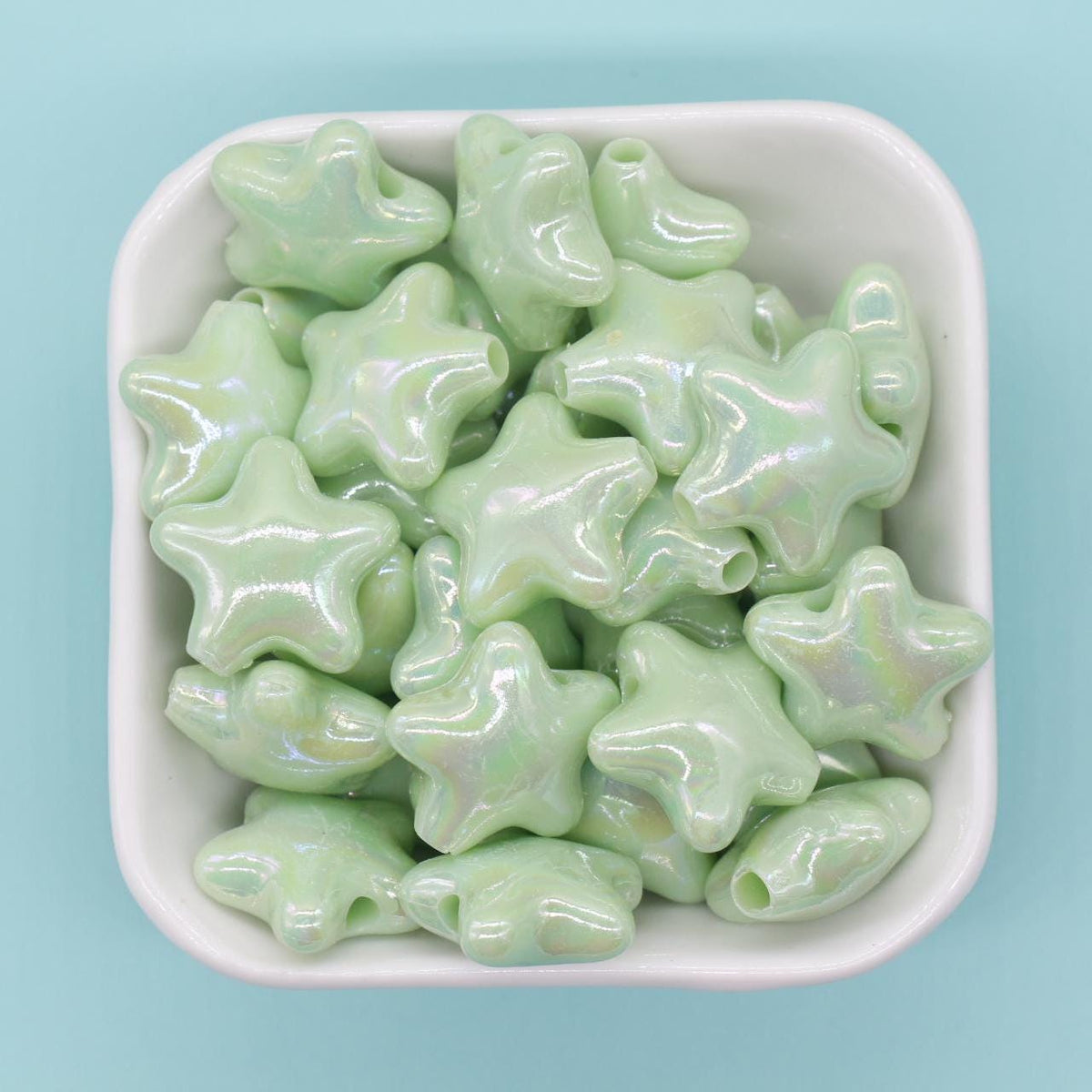 21 x 20mm Iridescent Acrylic Star Beads