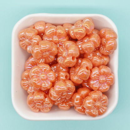 Flower Beads, Iridescent Flower Beads, Flower AB Beads, Floral Beads, Large Hole Beads, Beads for Bracelets