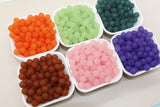 10mm Matte Beads, Frosted Gumball Beads, Plastic Round Beads, Chunky Beads, Round Plastic Beads
