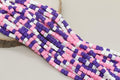 6mm pink purple white cube mix heishi beads for bracelets and DIY jewelry