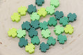 9mm 9-10mm four leaf clover polymer clay beads, heart clay charms for bracelets