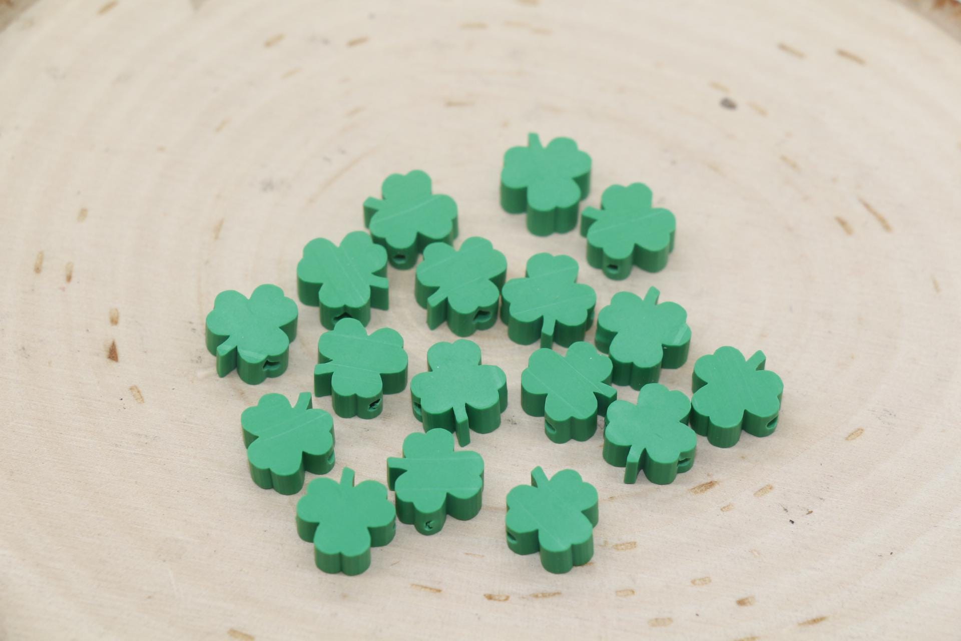 9mm 9-10mm four leaf clover polymer clay beads, heart clay charms for bracelets view 8