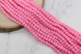 6mm Cube Polymer Clay Beads, Pink Heishi Beads, Cube Pink Beads, Square Clay Beads, Jewelry Beads, Bead for Bracelet #505