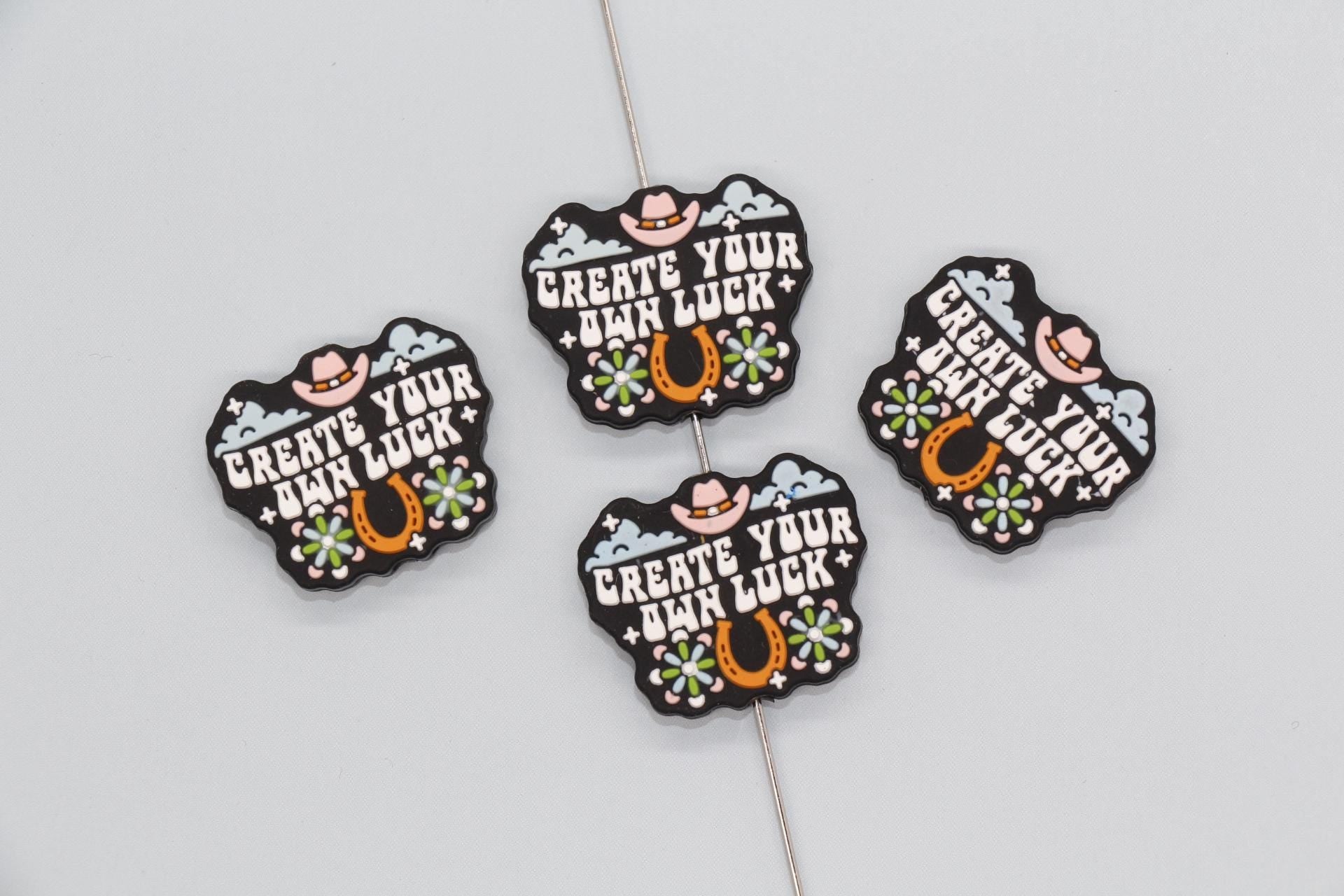 Create Your Own Luck Focal Silicone Beads, Focal Bead for Beadable Pens, Keychain Lanyard Beads, #F768