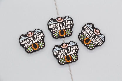 Create Your Own Luck Focal Silicone Beads, Focal Bead for Beadable Pens, Keychain Lanyard Beads, #F768
