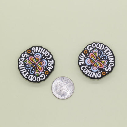 Good Things Are Coming Focal Silicone Beads, Butterfly Beads, Motivational Beads, Focal Bead for Beadable Pens and Keychain Lanyard #F769