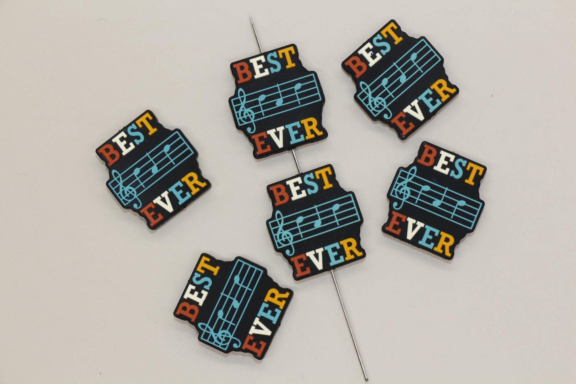 Best Music Ever Silicone Focal Beads, Music Note Beads, Focal Bead for Beadable Pens, Keychain Lanyard Beads, #F771