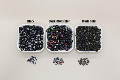 7mm Heart Beads, Round Acrylic Outline Heart Beads for Jewelry Making & Crafting, Heart Beads for DIY Projects