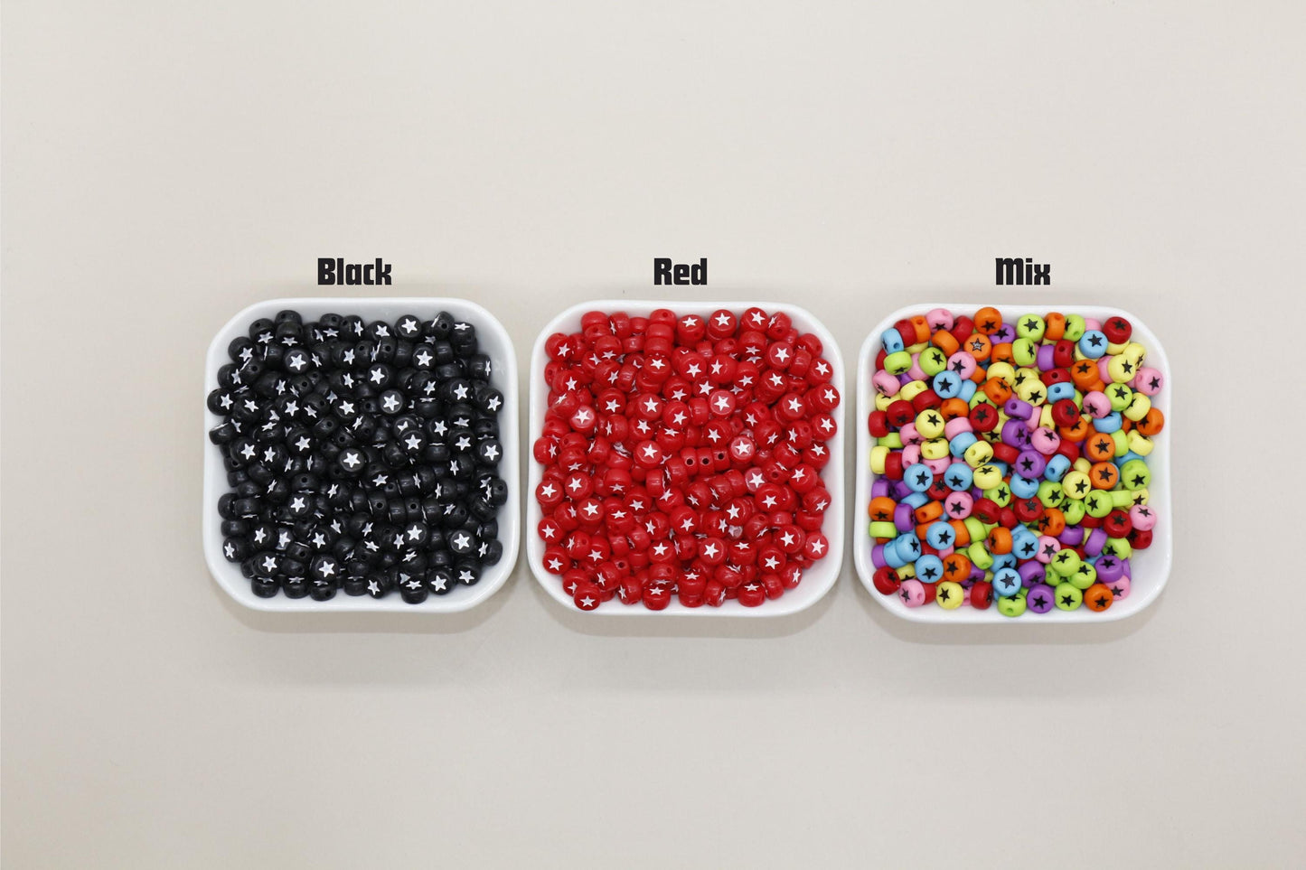 Acrylic Star Beads, 7mm Plastic Star Beads for Crafting, Bright Colors & Fun Designs, DIY Jewelry Supplies