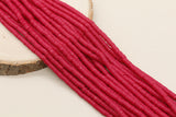 6mm Ruby Red Heishi Beads, Polymer Clay Disc Beads, African Disc Beads, Full Strand #101