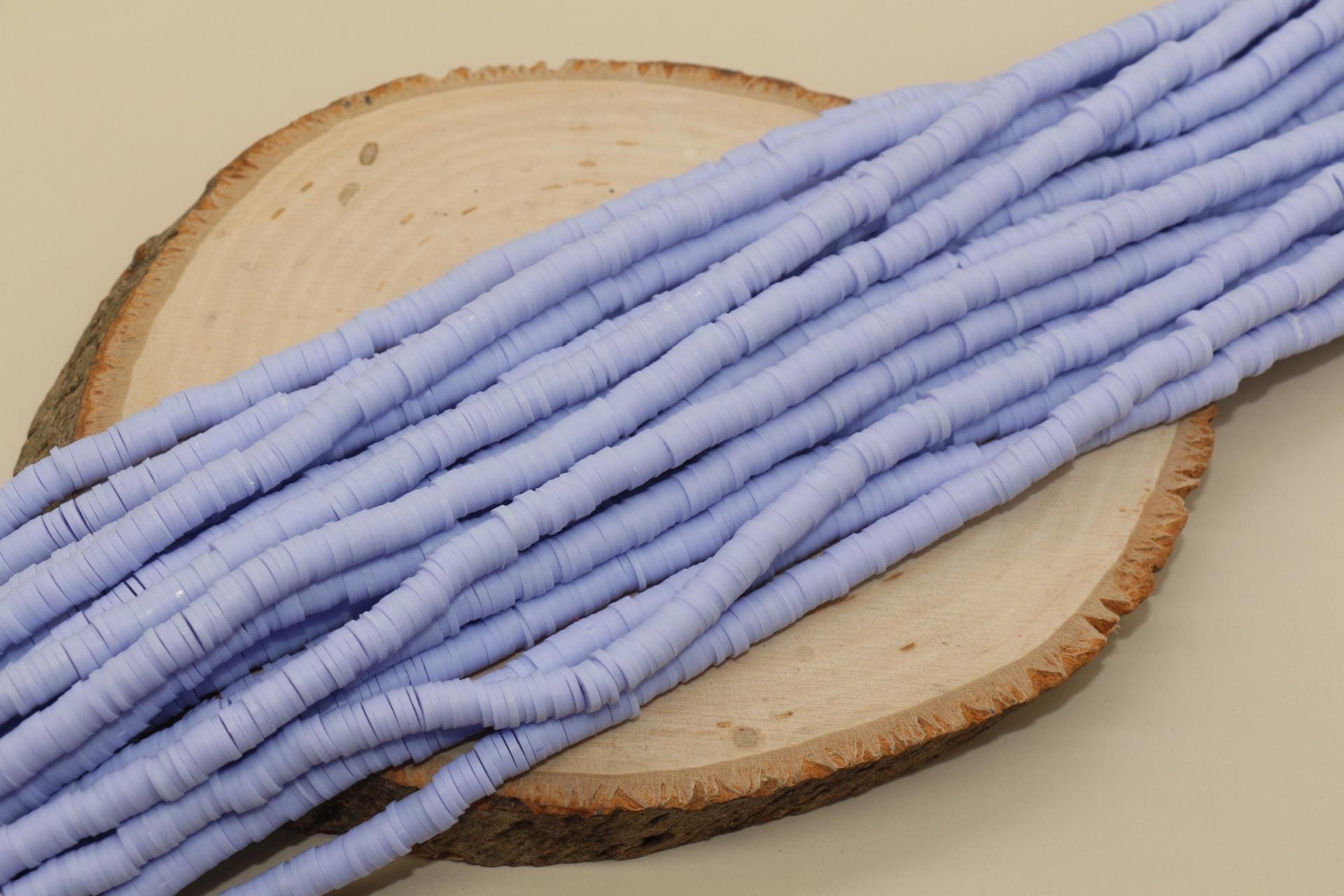 6mm Dusk Blue Heishi Beads, Polymer Clay Disc Beads, African Disc Beads, Full Strand #448