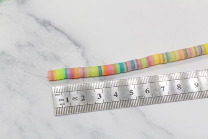 6mm Heishi Beads, Jelly Look Polymer Clay Disc Beads for Jewelry Making, African Disc Beads, Boho Craft Supplies