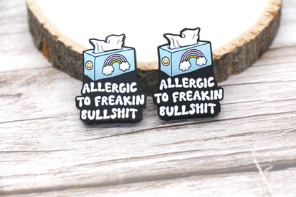 Silicone Focal Beads, Allergic to Freakin BS Funny Saying Beads, Jewelry Making Supplies for Bracelets Keychains, Sarcastic Craft Beads #911