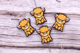 Highland Cow Silicone Focal Beads, Cute Animal Beads for Jewelry Making, Cow Beads for Bracelets, Keychains, DIY Craft Supplies #912