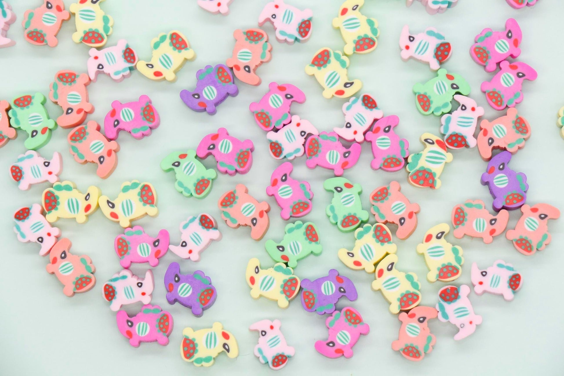 Elephant Polymer Clay Beads, Colorful Animal Jewelry Charms, Cute DIY Beading Supplies for Bracelets Necklaces #922