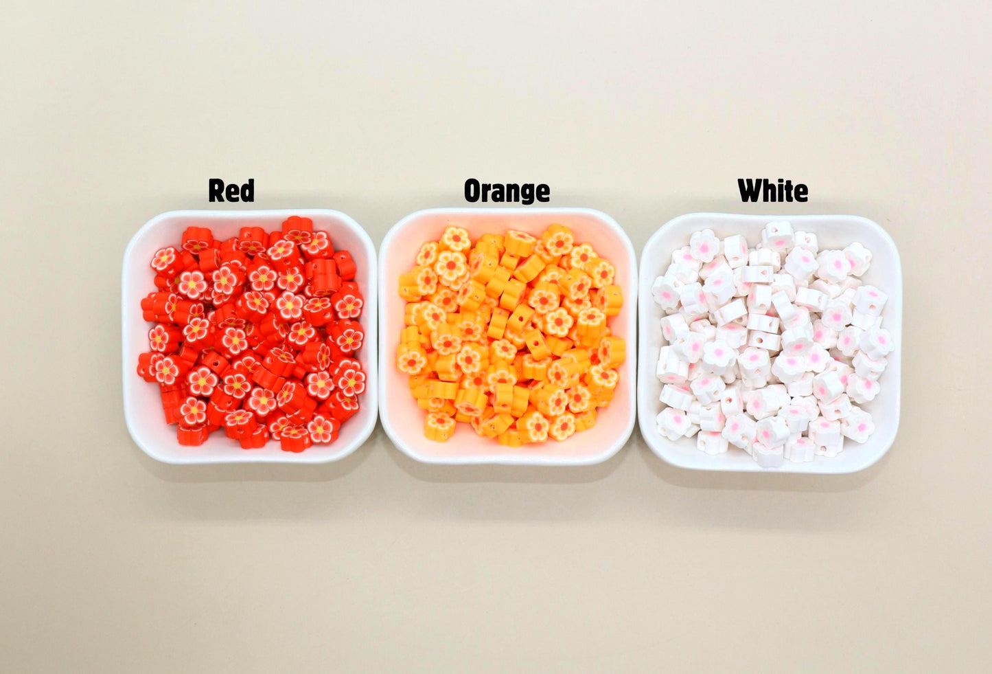 Flower Polymer Clay Beads, Colorful Mixed Blossom Beads, Handmade Floral Beads for Jewelry Making, DIY Spring Beads for Bracelets Necklaces