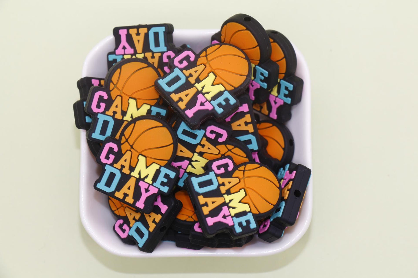 Game Day Sports Silicone Focal Beads for Pens, Bracelets - Football, Basketball, Soccer, Volleyball, Baseball