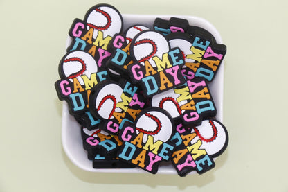 Game Day Sports Silicone Focal Beads for Pens, Bracelets - Football, Basketball, Soccer, Volleyball, Baseball