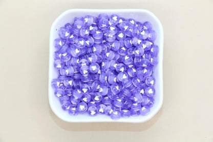 7mm Translucent Acrylic Heart Beads, Round Heart Beads for Jewelry Making, DIY Bracelets, Necklaces, Craft Supplies