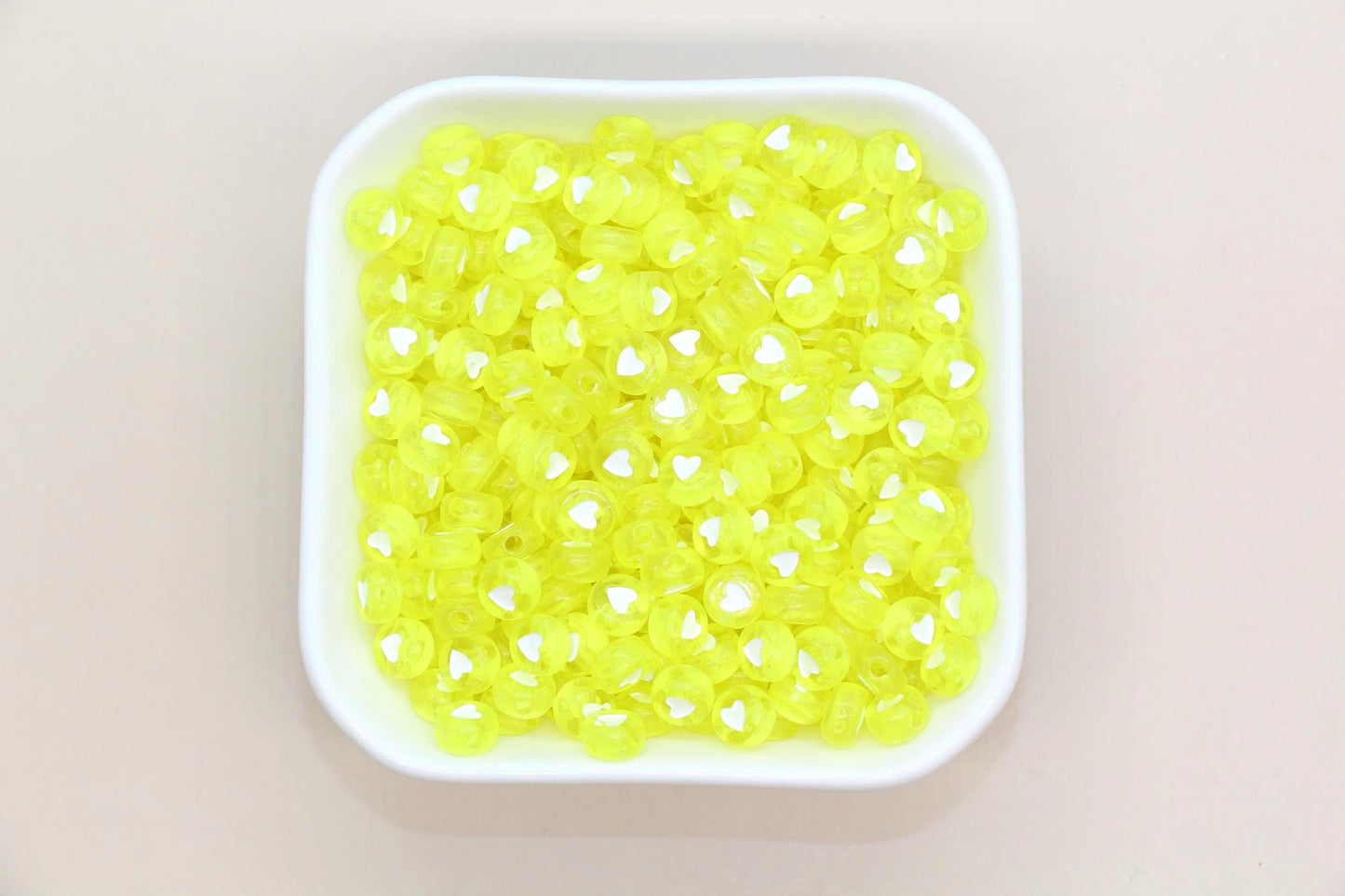 7mm Translucent Acrylic Heart Beads, Round Heart Beads for Jewelry Making, DIY Bracelets, Necklaces, Craft Supplies