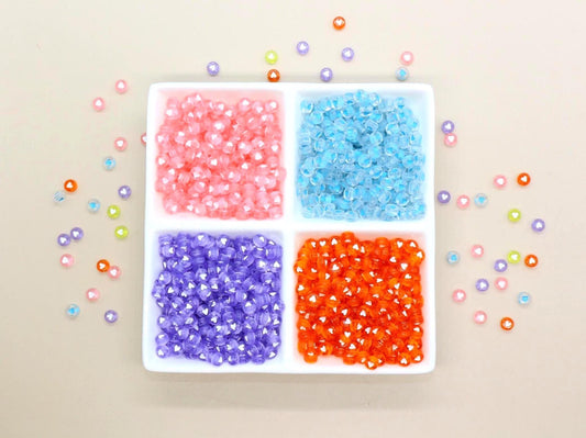 7mm Translucent Acrylic Heart Beads, Round Heart Beads for Jewelry Making, DIY Bracelets, Necklaces, Craft Supplies