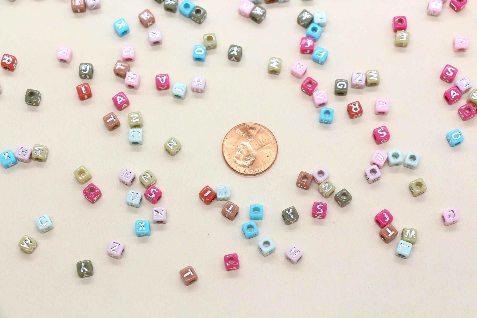 Gold Alphabet Beads, 4.8mm Letter Beads for Jewelry Making, Square Initial Beads for DIY Bracelets, Necklaces, Personalized Name Beads