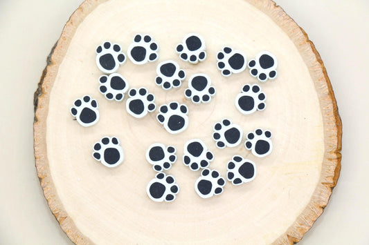 Paw Beads, Dog Paw Beads for Jewelry Making, Polymer Clay Beads for DIY Bracelets, Necklaces, Cute Animal Charms, Pet Lover Gifts #929