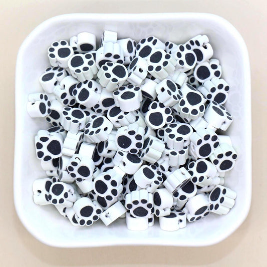 Paw Beads, Dog Paw Beads for Jewelry Making, Polymer Clay Beads for DIY Bracelets, Necklaces, Cute Animal Charms, Pet Lover Gifts #929