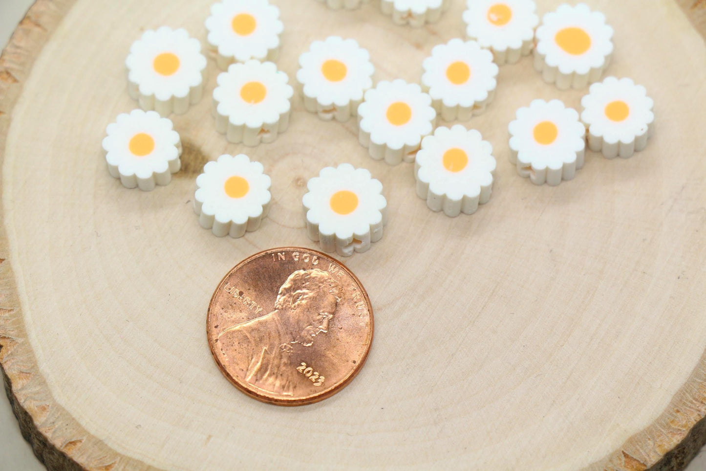 Flower Beads, Polymer Clay Flower Beads for Jewelry Making, Handmade Floral Beads for DIY Bracelets, Necklaces, Spring Craft Beads, #932