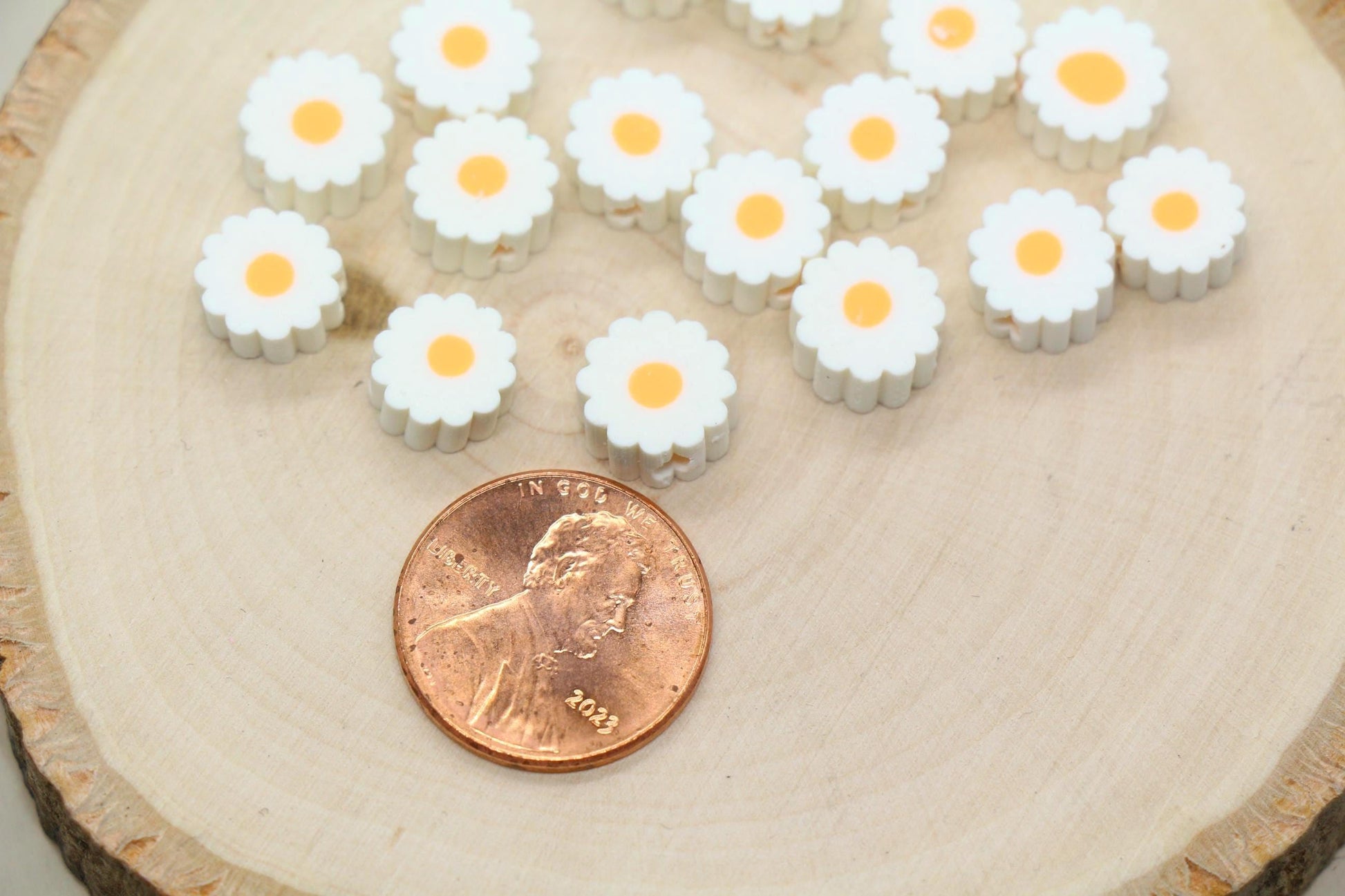 Flower Beads, Polymer Clay Flower Beads for Jewelry Making, Handmade Floral Beads for DIY Bracelets, Necklaces, Spring Craft Beads, #932