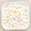 9mm flower polymer clay beads, flower clay charms for bracelets