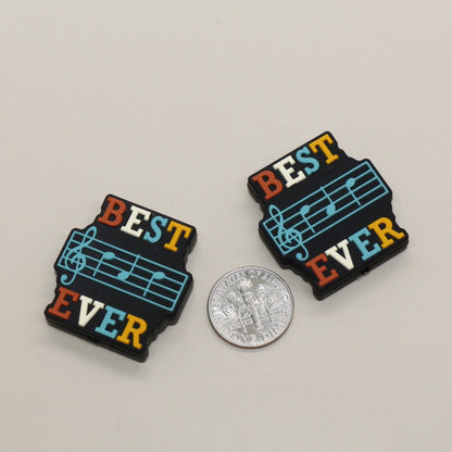 Best Music Ever Silicone Focal Beads, Music Note Beads, Focal Bead for Beadable Pens, Keychain Lanyard Beads, #F771