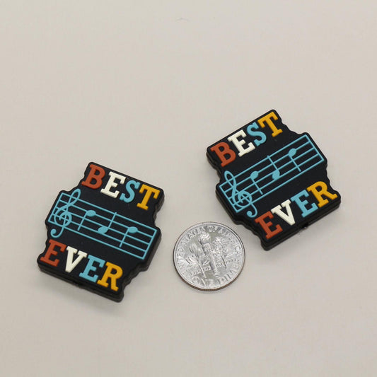 Best Music Ever Silicone Focal Beads, Music Note Beads, Focal Bead for Beadable Pens, Keychain Lanyard Beads, #F771