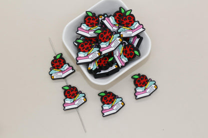 Teacher Silicone Focal Beads for DIY Jewelry Making & Keychains - Teach, Love, Inspire Gifts for Teachers