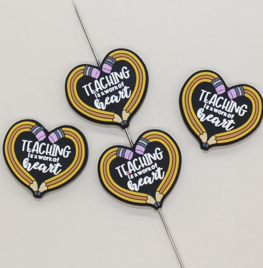 Teacher Silicone Focal Beads for DIY Jewelry Making & Keychains - Teach, Love, Inspire Gifts for Teachers
