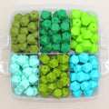 14mm mint green silicone hexagon beads for pens
