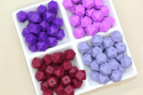 14mm Purple Hexagon Silicone Beads for DIY Jewelry Making, Soft Geometric Beads for Bracelets, Keychains, Bulk Craft Supplies
