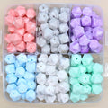 14mm marble silicone hexagon beads for keychains