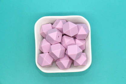 17mm Purple Hexagon Silicone Beads, Jewelry Beads for Bracelets, Keychains, Soft Geometric Beads, DIY Craft Supplies