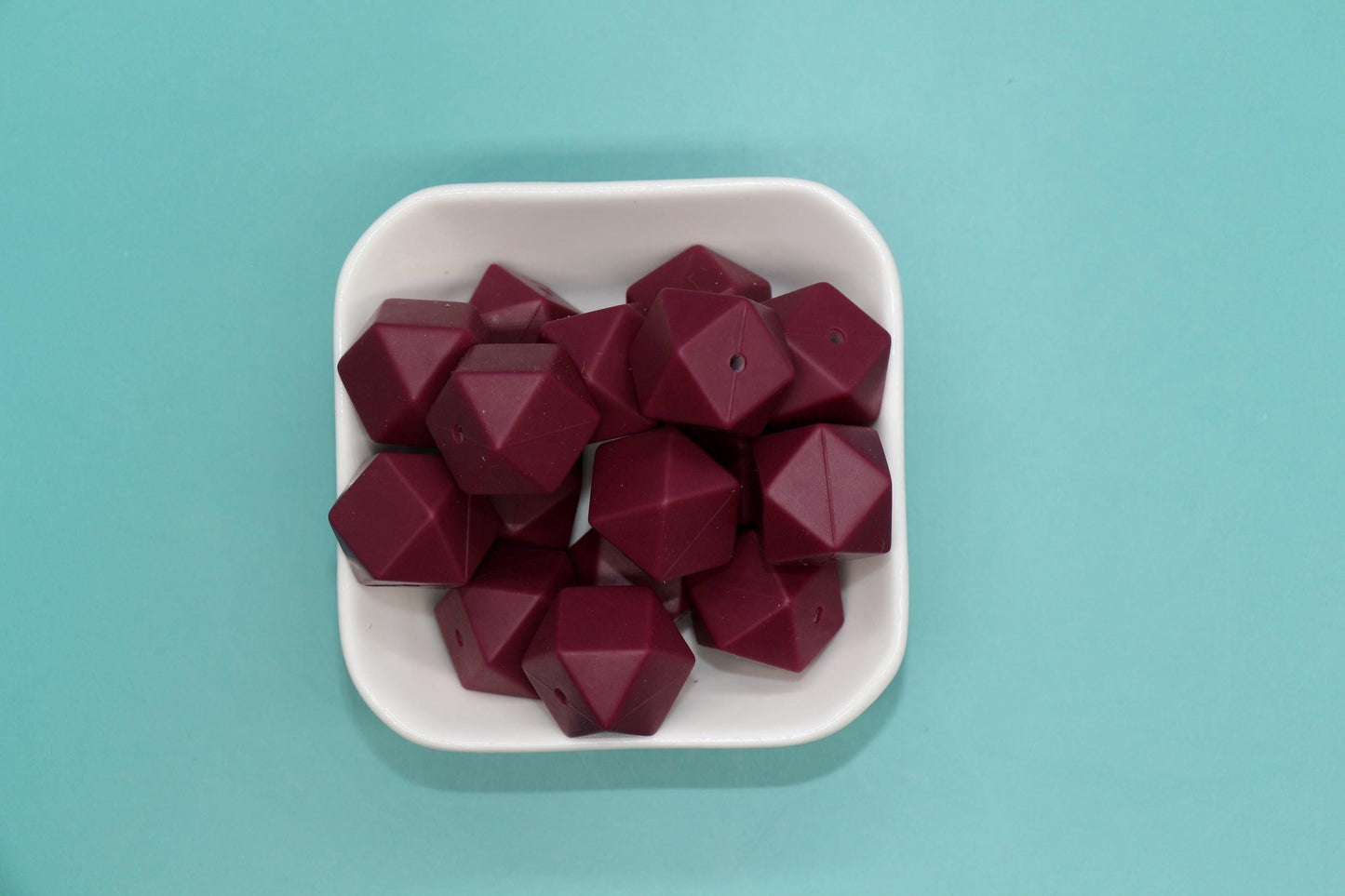 17mm Purple Hexagon Silicone Beads, Jewelry Beads for Bracelets, Keychains, Soft Geometric Beads, DIY Craft Supplies