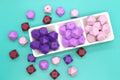 17mm purple silicone hexagon beads for keychains