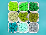 17mm Green Hexagon Silicone Beads, Soft Geometric Jewelry Beads for Bracelets, Keychains, DIY Crafts