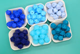 17mm Blue Hexagon Silicone Beads, Soft Geometric Jewelry Beads for Bracelets, Keychains, DIY Crafts
